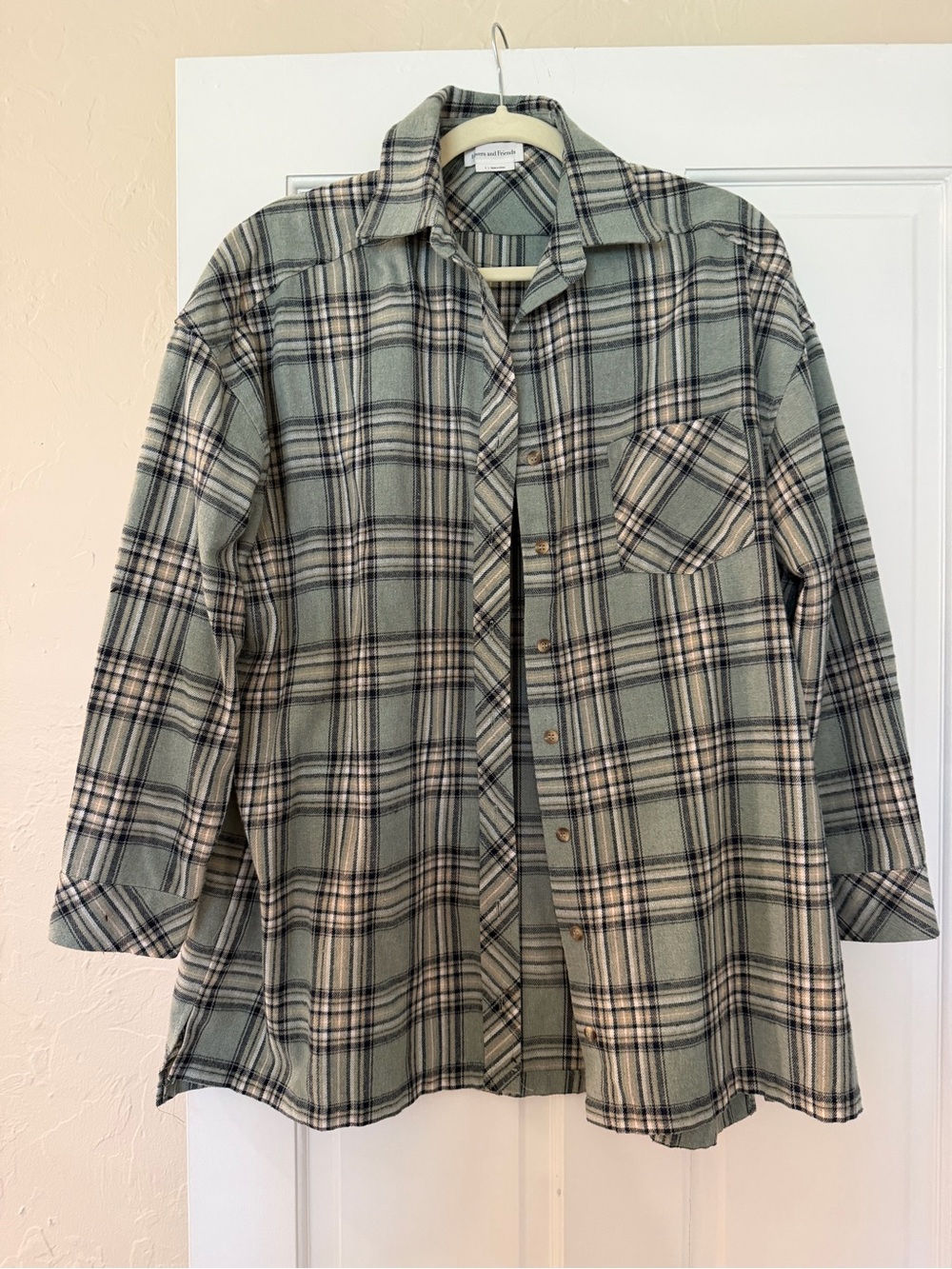 Lovers and Friends Green Plaid Button-Up Shirt Jacket